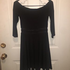 Black, off the shoulder dress